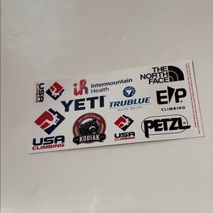 The North Face Yeti USA Climbing logo stickers